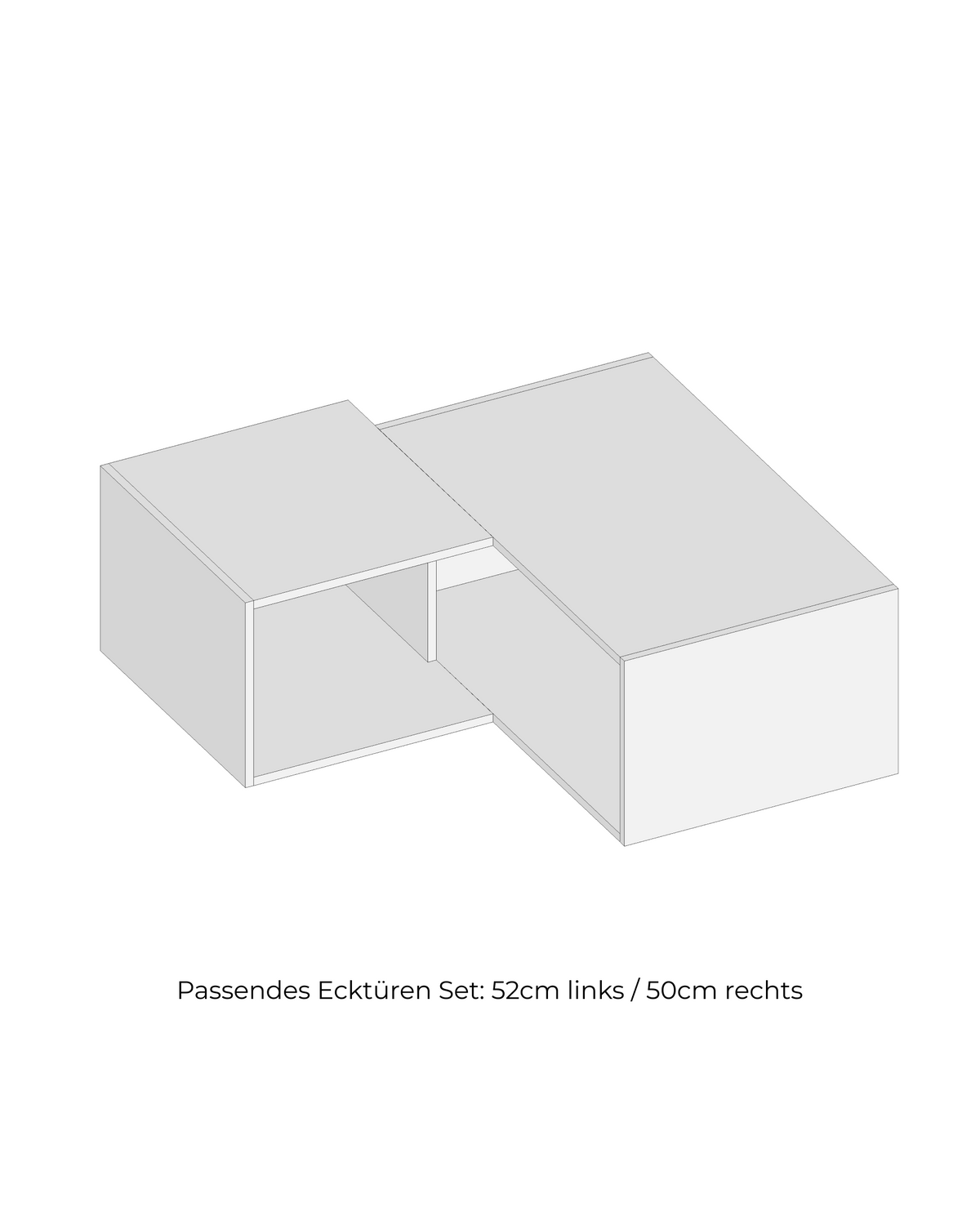 Select Living PAX Eck-Aufsatzschrank Korpus – Hauptkorpus 100 cm breit x 58 cm tief, Anbauelement 58 cm tief, Ausrichtung links