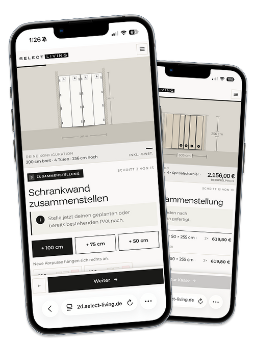 2D-Planer von Select Living auf dem Handy