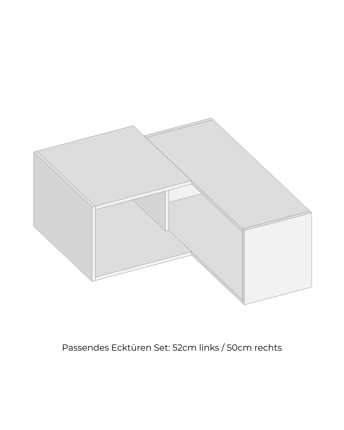 Select Living PAX Eck-Aufsatzschrank Korpus – Hauptkorpus 100 cm breit x 35 cm tief, Anbauelement 58 cm tief, Ausrichtung links