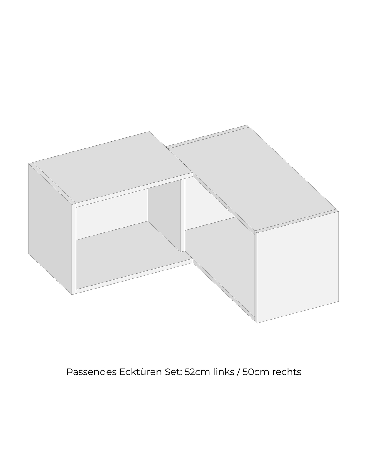 Select Living PAX Eck-Aufsatzschrank Korpus – Hauptkorpus 75 cm breit x 35 cm tief, Anbauelement 35 cm tief, Ausrichtung links