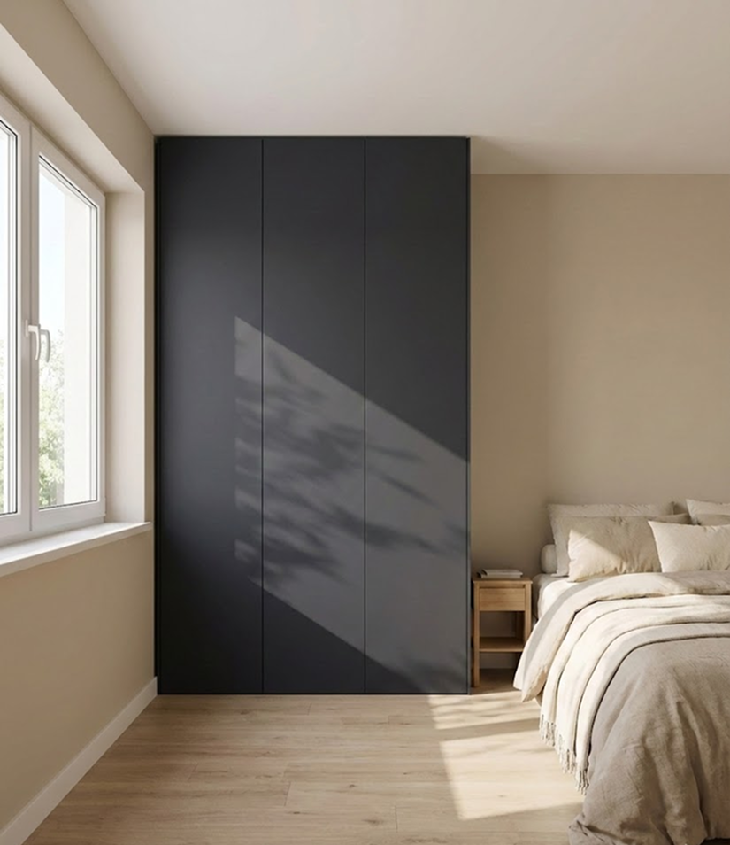 PAX-Einbauschrank in Mattschwarz